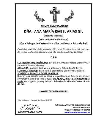 ANA MARÍA ISABEL ARIAS GIL