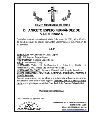 ANICETO ESPEJO FERNÁNDEZ DE VALDERRAMA