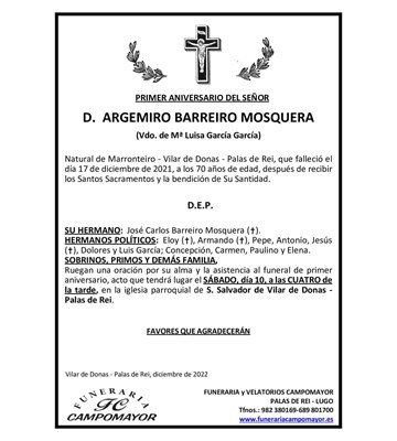 ARGEMIRO BARREIRO MOSQUERA