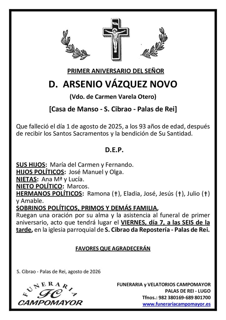 ARSENIO VÁZQUEZ NOVO