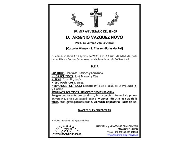 ARSENIO VÁZQUEZ NOVO