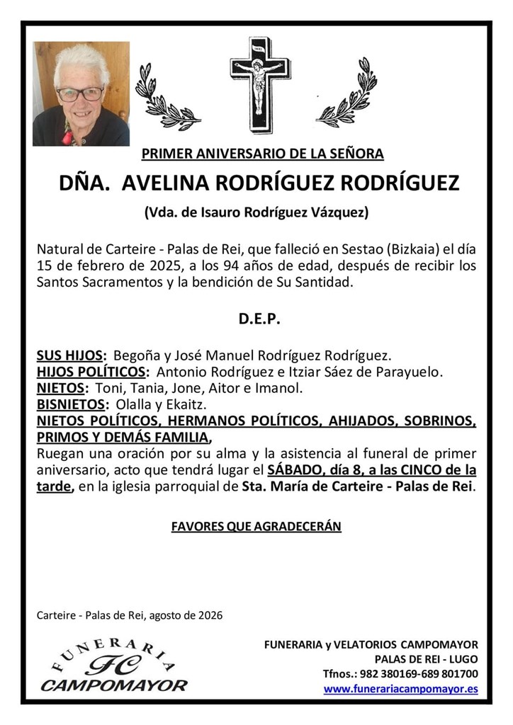 AVELINA RODRÍGUEZ RODRÍGUEZ