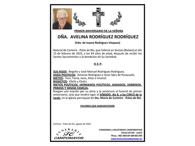 AVELINA RODRÍGUEZ RODRÍGUEZ