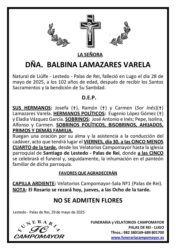 Foto principal BALBINA LAMAZARES VARELA