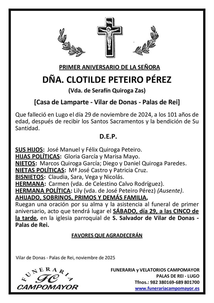 CLOTILDE PETEIRO PÉREZ