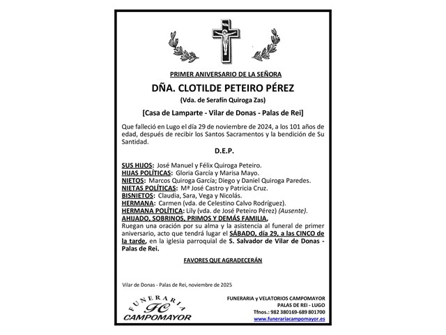 CLOTILDE PETEIRO PÉREZ