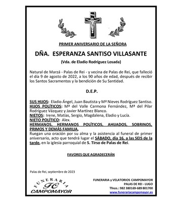 ESPERANZA SANTISO VILLASANTE