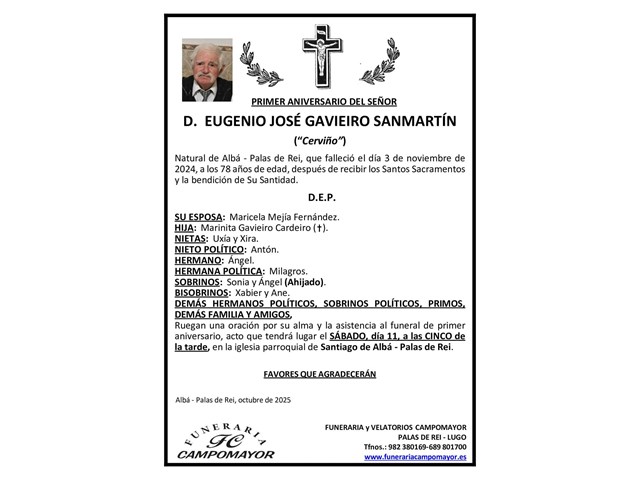 EUGENIO JOSÉ GAVIEIRO SANMARTÍN