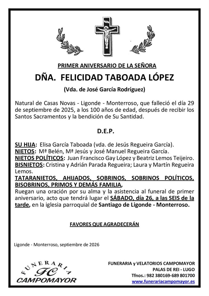 FELICIDAD TABOADA LÓPEZ