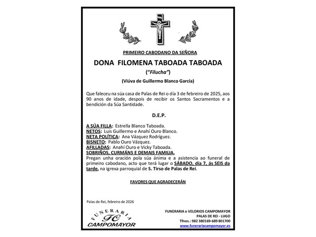 FILOMENA TABOADA TABOADA