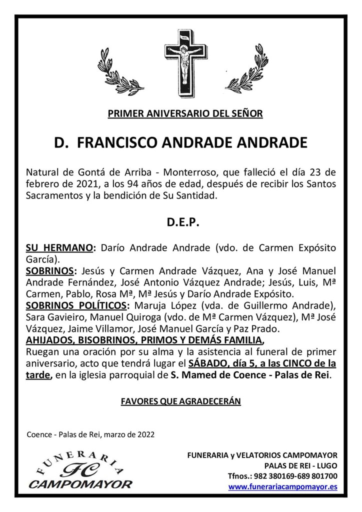 FRANCISCO ANDRADE ANDRADE