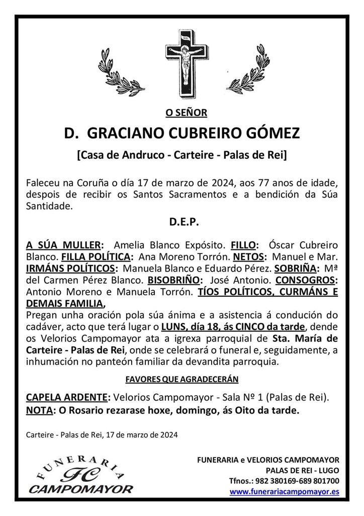 GRACIANO CUBREIRO GÓMEZ