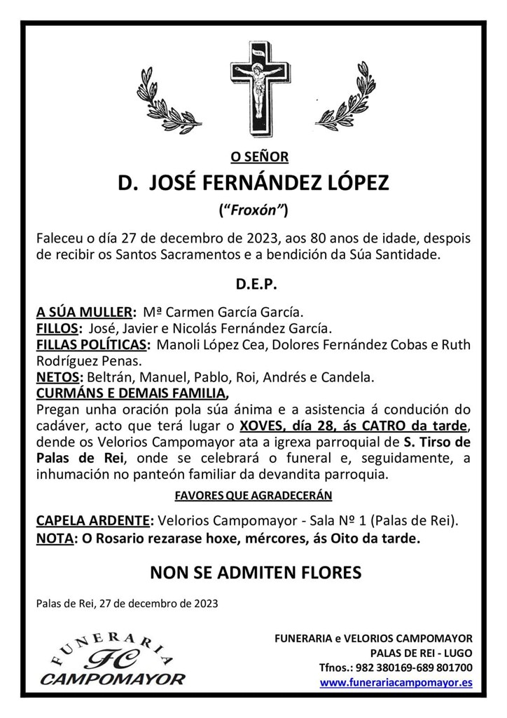 JOSÉ FERNÁNDEZ LÓPEZ