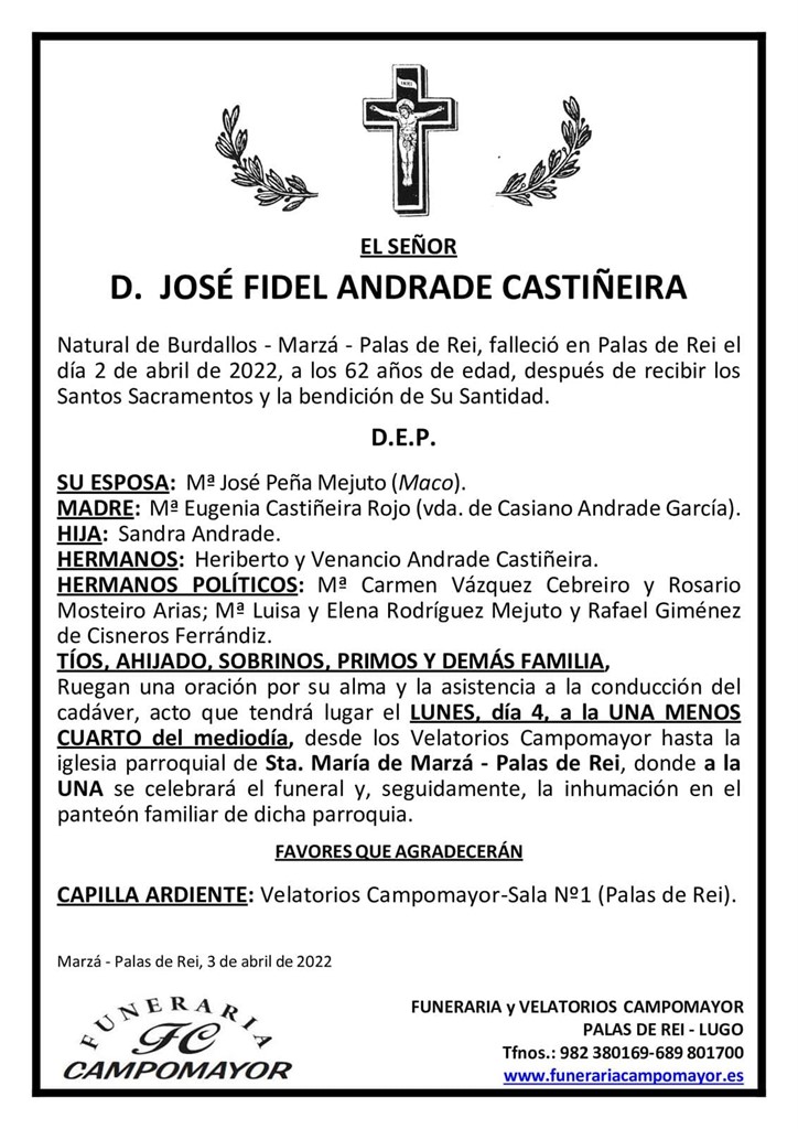 Foto principal JOSÉ FIDEL ANDRADE CASTIÑEIRA