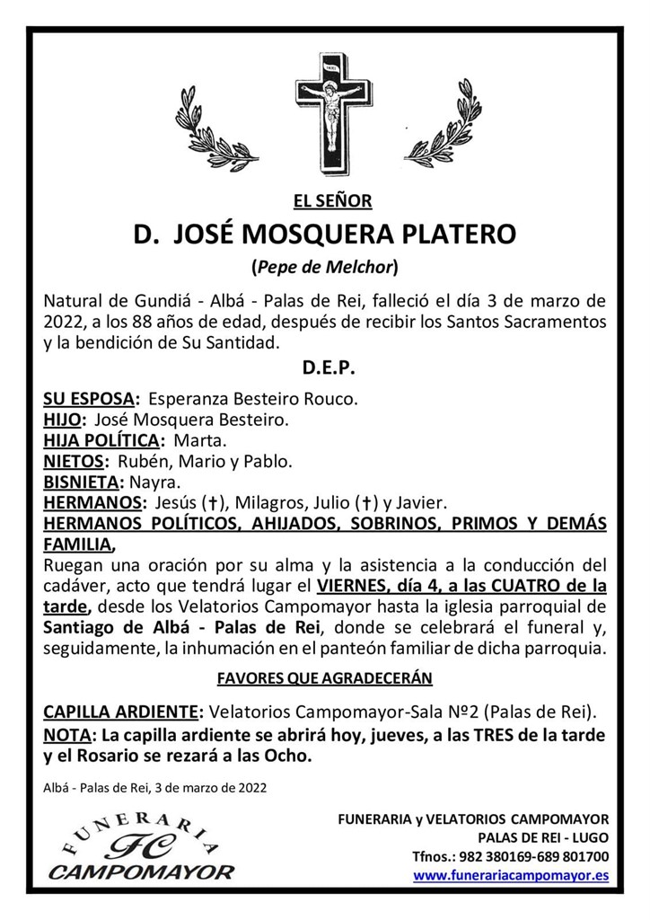 JOSÉ MOSQUERA PLATERO