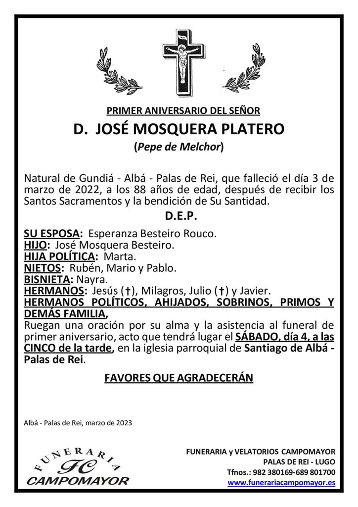 JOSÉ MOSQUERA PLATERO