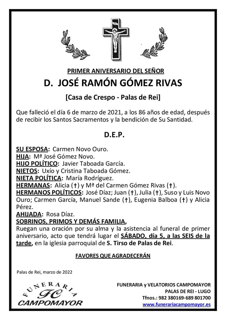 JOSÉ RAMÓN GÓMEZ RIVAS