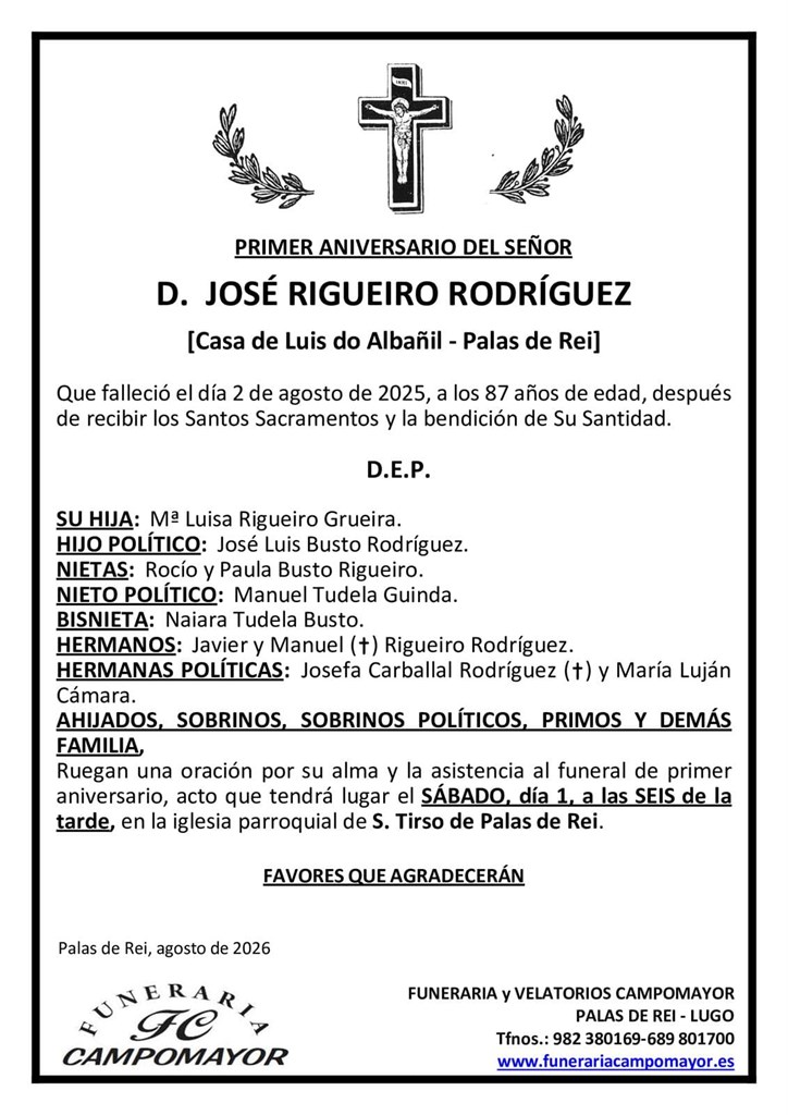 JOSÉ RIGUEIRO RODRÍGUEZ
