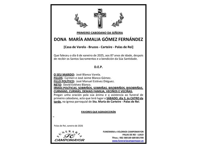 MARÍA AMALIA GÓMEZ FERNÁNDEZ