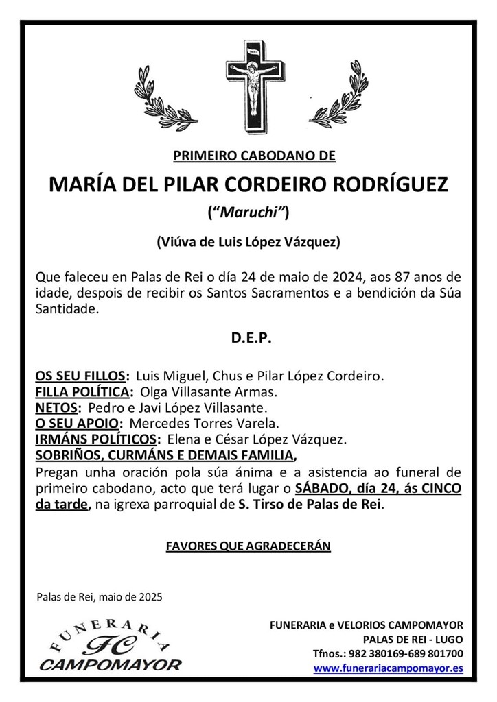 MARÍA DEL PILAR CORDEIRO RODRÍGUEZ