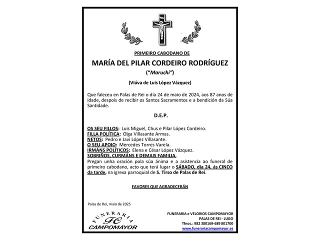 MARÍA DEL PILAR CORDEIRO RODRÍGUEZ
