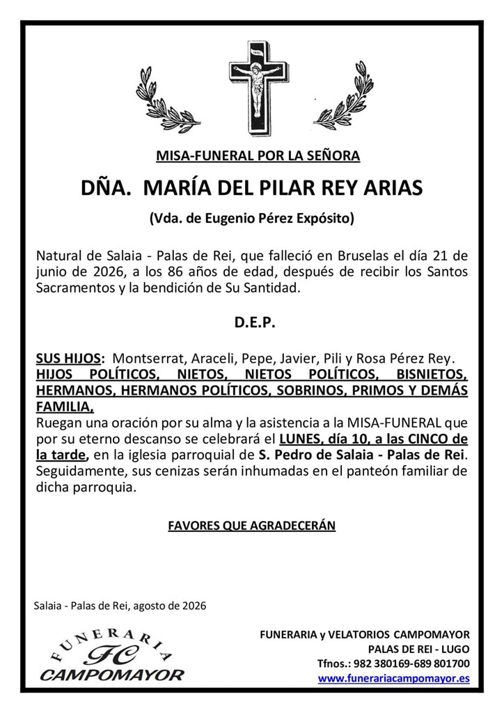 Foto principal MARÍA DEL PILAR REY ARIAS