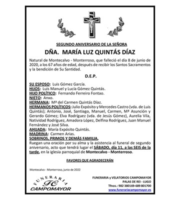 MARÍA LUZ QUINTÁS DÍAZ