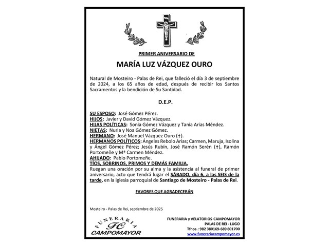 MARÍA LUZ VÁZQUEZ OURO