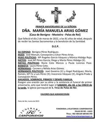 MARÍA MANUELA ARIAS GÓMEZ