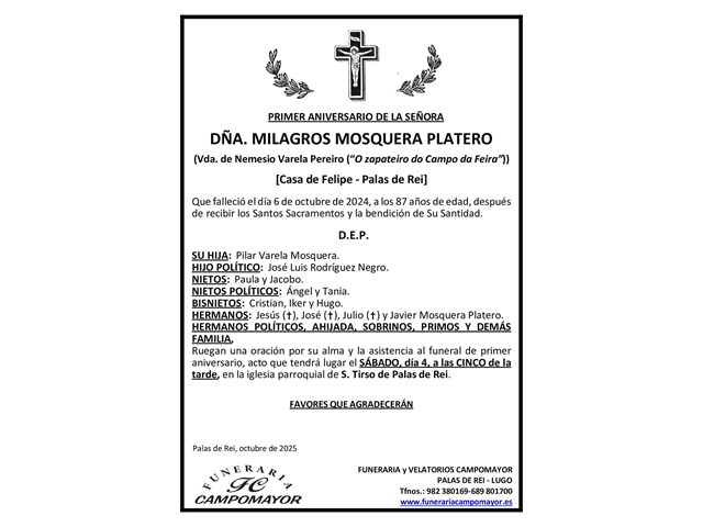 MILAGROS MOSQUERA PLATERO