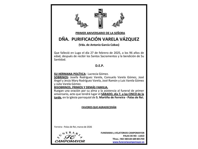 PURIFICACIÓN VARELA VÁZQUEZ