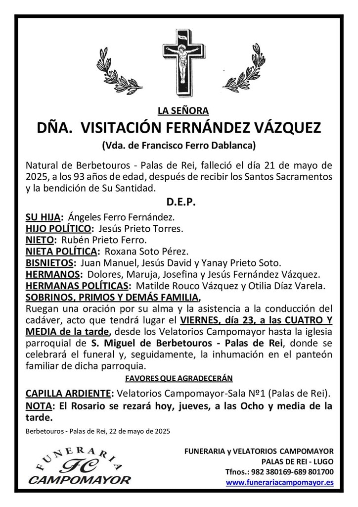 Foto principal VISITACIÓN FERNÁNDEZ VÁZQUEZ